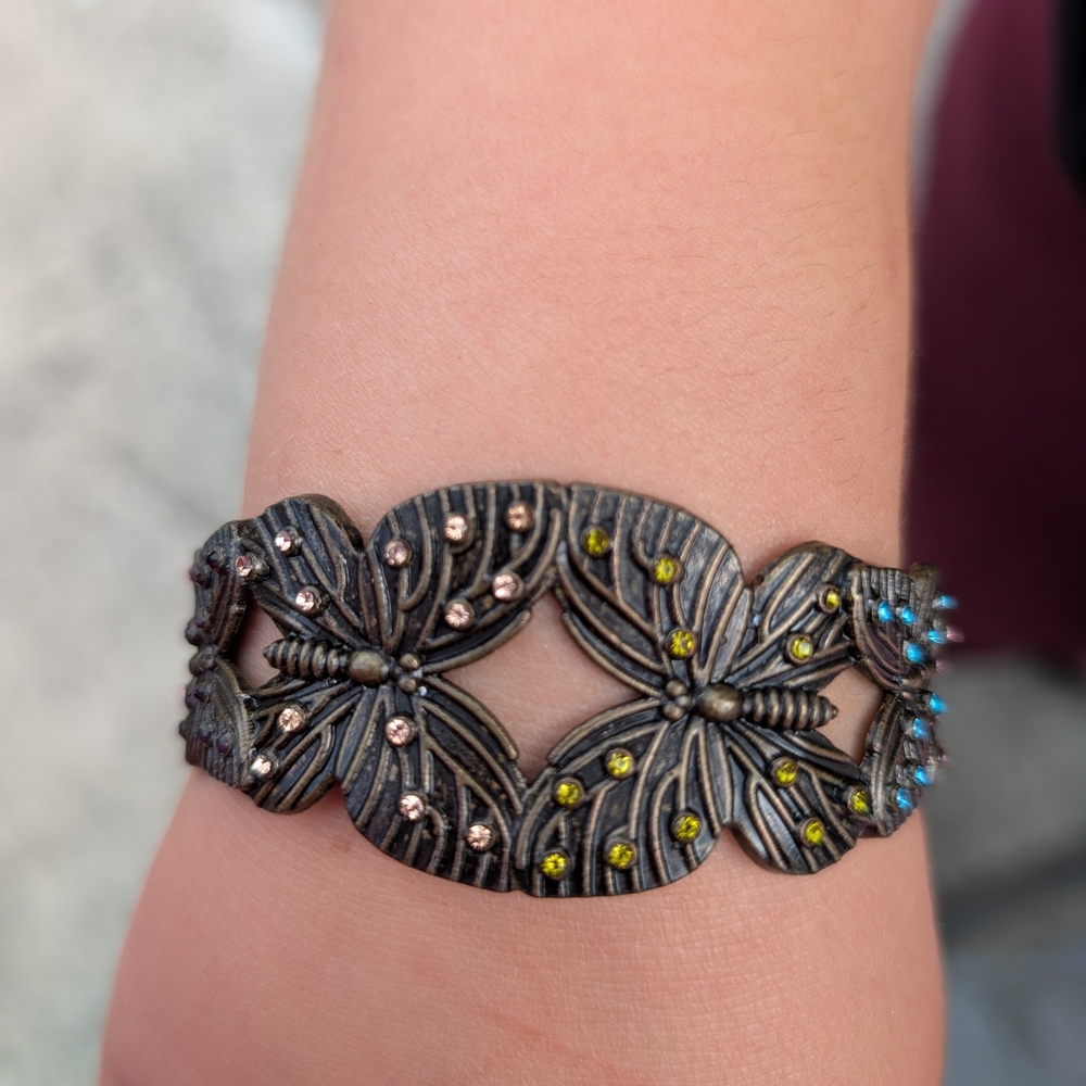 Butterfly Design Bracelet with Rhinestones